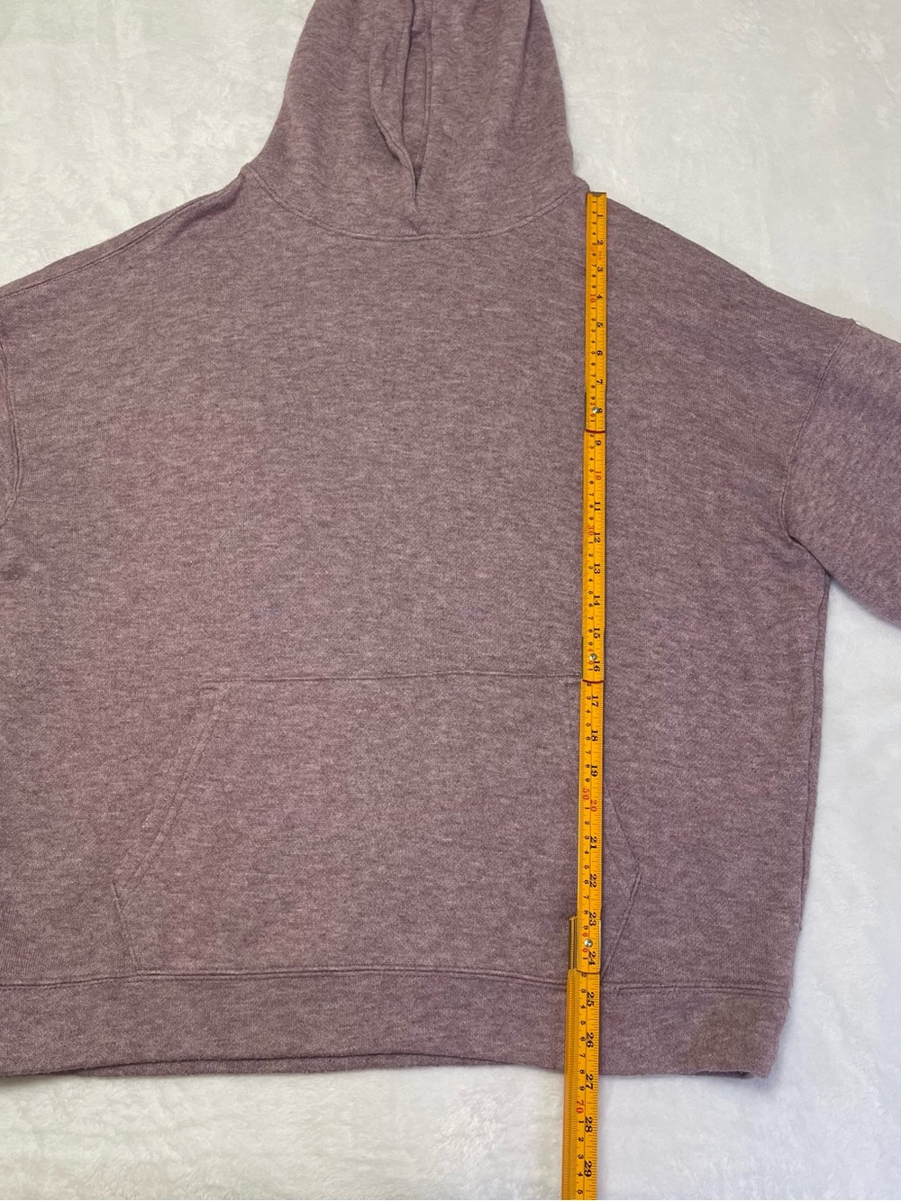 No Boundaries Men’s Medium Mauve Lavender Knit Hoodie Pouch Pocket Ultra Soft - Picture 7 of 9